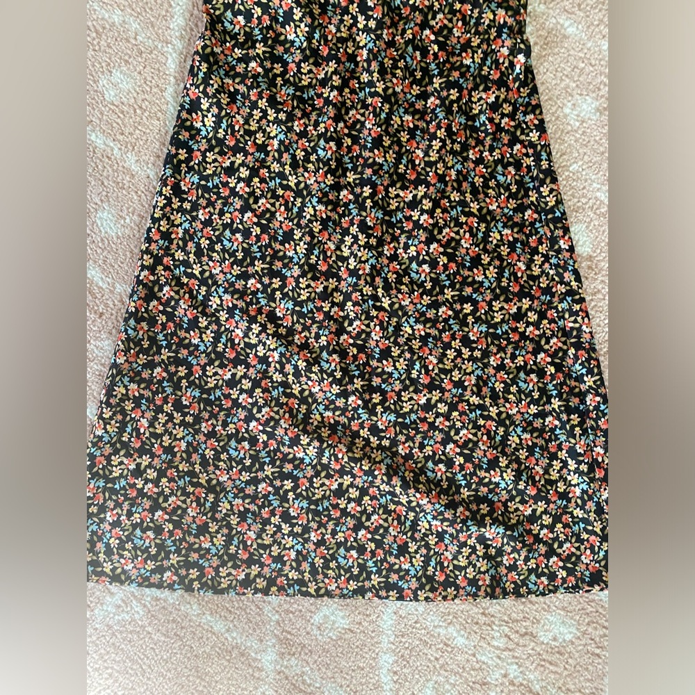 LOFT floral midi skirt satin feel